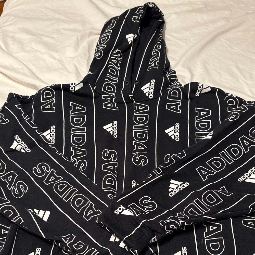 Adidas Monochrome Logo Print Hoodie
